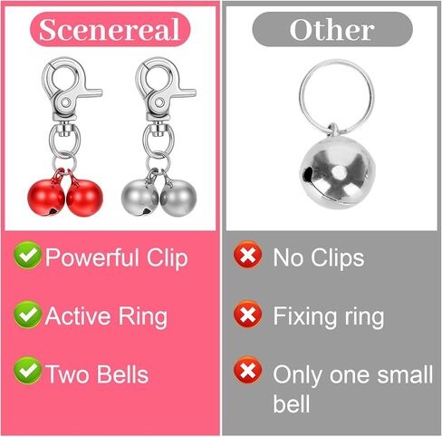 4 Pcs Dog Collar Bells for Dogs Cat Bells for Collar Pet Hanging Ring Bell Accessories for Dog & Cat Pet Pendant Collars Charm with Heavy Duty Snap Clips for Tracking And Training Christmas Gift in Kuwait