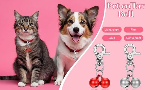 4 Pcs Dog Collar Bells for Dogs Cat Bells for Collar Pet Hanging Ring Bell Accessories for Dog & Cat Pet Pendant Collars Charm with Heavy Duty Snap Clips for Tracking And Training Christmas Gift in Kuwait