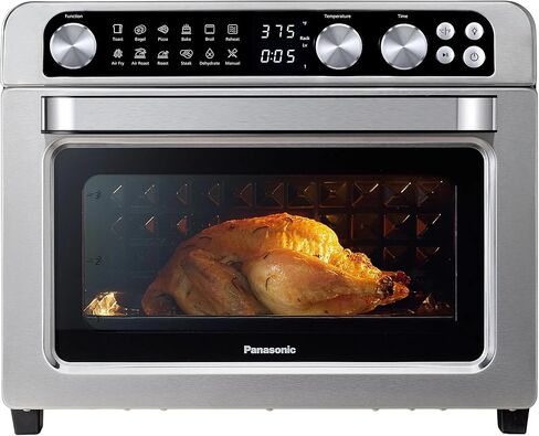 Panasonic FlashXpress Family Size Air Fryer Toaster Oven Combo, 11 Cooking Functions, 1800W PFAS-Free, Double Infrared Heating, Temperature Control Dial, Stainless Steel - NB-G211P (Renewed) in Kuwait