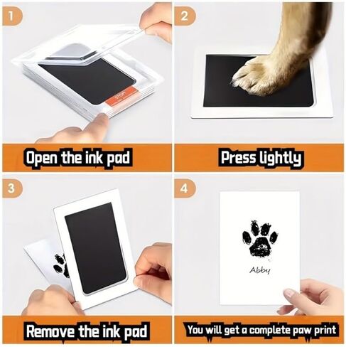 Pet Paw Print Keepsake Kit, Non-Contact Design with 2 Boxes & 4 Impression Papers, Perfect for Pet Memorial & DIY Keepsakes in Kuwait
