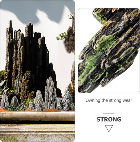 Toyvian Mini Resin Rockery Statues, 8Pcs Miniature Mountain Figurines for Aquarium Decor Fairy Garden Tiny Accessories for Terrarium Bonsai Zen Garden Fish Tank Landscaping in Kuwait