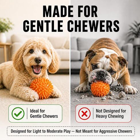 Vila 3-Pack Squeaky Dog Ball Toys, 2.3", Massage Teeth and Gums, Spikey Dog Rubber Balls, Toss Fetch Squeeky Doggy Balls for Multi-Pet Homes in Kuwait