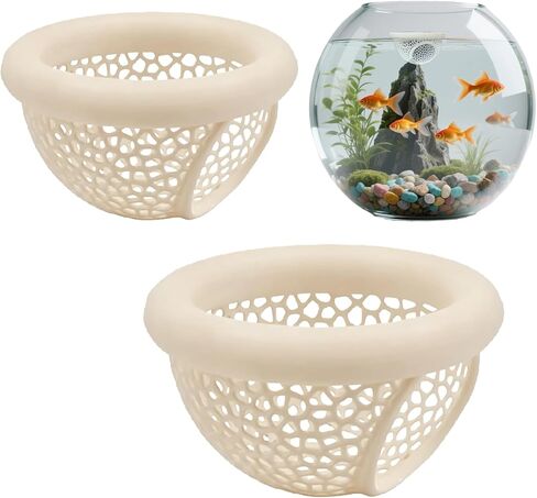 2-Piece Set Beta Hammock For Aquarium | Betta Fish Tank Accessories | Betta Fish Hammock | Floating Betta Hide | Betta Hammock | Aquarium Decor | Betta Bed | Betta Hideout | Floating Betta Log (Beige) in Kuwait