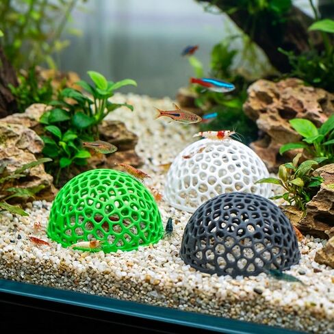 Shrimp Hides for Aquarium, 4-Piece Fish Tank Accessories Set, Aquarium Cave Hideout for Breeding and Shelter, Decorative Fish Tank Decorations with 4.1 Inch Diameter in Kuwait