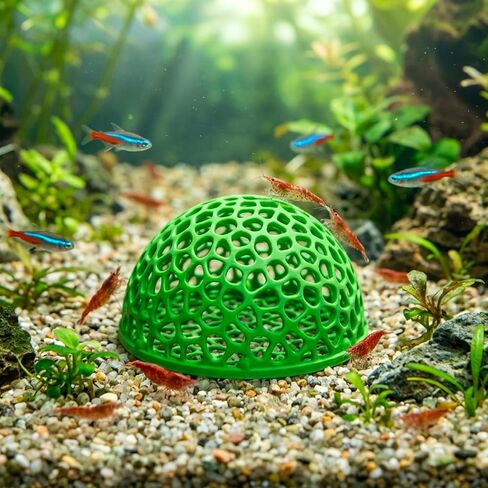 Shrimp Hides for Aquarium, 4-Piece Fish Tank Accessories Set, Aquarium Cave Hideout for Breeding and Shelter, Decorative Fish Tank Decorations with 4.1 Inch Diameter in Kuwait