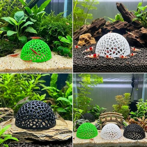 Shrimp Hides for Aquarium, 4-Piece Fish Tank Accessories Set, Aquarium Cave Hideout for Breeding and Shelter, Decorative Fish Tank Decorations with 4.1 Inch Diameter in Kuwait