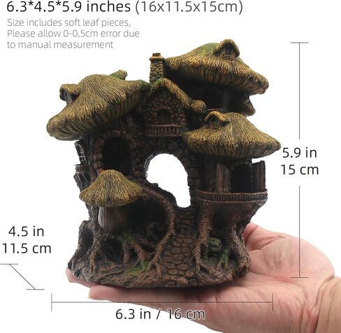 relaqcc Fish Tank Decorations Hideaway Cave, Fish Tank House Accessories for Amphibians, Goldfish, Shrimp, Conch in Kuwait