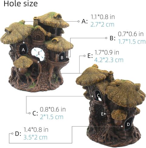 relaqcc Fish Tank Decorations Hideaway Cave, Fish Tank House Accessories for Amphibians, Goldfish, Shrimp, Conch in Kuwait