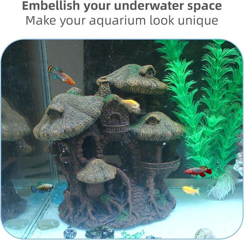relaqcc Fish Tank Decorations Hideaway Cave, Fish Tank House Accessories for Amphibians, Goldfish, Shrimp, Conch in Kuwait