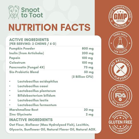 Probiotics for Dogs with Prebiotics, Digestive Enzymes, Pumpkin Fiber & Colostrum, Daily Supplement for Gut Health & Diarrhea Support, 60 Beef Flavored Soft Chews in Kuwait