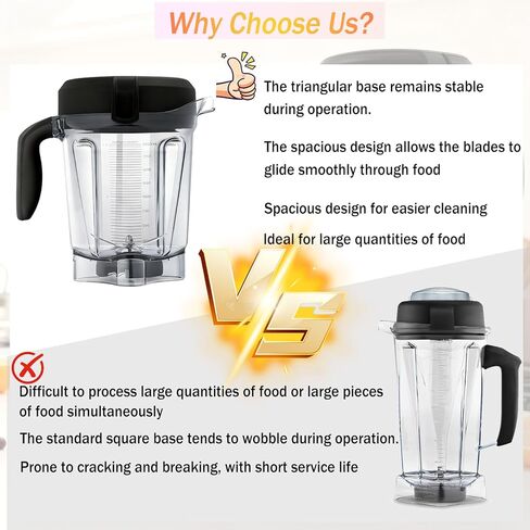 أباريق الخلاط E310 تناسب حاوية Vitamix سعة 64 أونصة، كوب برطمان بديل لـ 5200/7500/5000/6300/750/VM0102/VM0103/VM0197 إبريق الخلاط البلاستيكي in Kuwait
