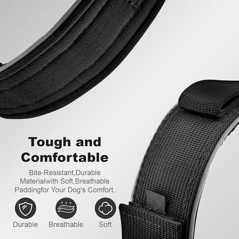 2026 Upgrade Dog Collar with IPX8 Waterproof AirTag Holder,Military Tactical Comfortable Control Handle and Ultra-Durable Metal Buckle/Night Reflective,GPS Collar for Medium to Large Dogs（Black/XL） in Kuwait