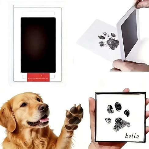 Pet Paw Print Kits for Dog & Cat, Paw Impression Kit, Plastic Safe Keepsake for Pet Owners, Memorial Gift Frameable Paw Prints Craft in Kuwait