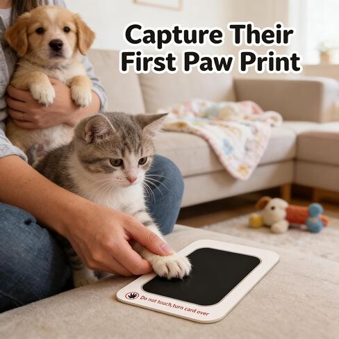 Pet Paw Print Kits for Dog & Cat, Paw Impression Kit, Plastic Safe Keepsake for Pet Owners, Memorial Gift Frameable Paw Prints Craft in Kuwait