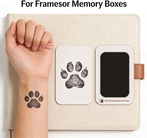 Pet Paw Print Kits for Dog & Cat, Paw Impression Kit, Plastic Safe Keepsake for Pet Owners, Memorial Gift Frameable Paw Prints Craft in Kuwait