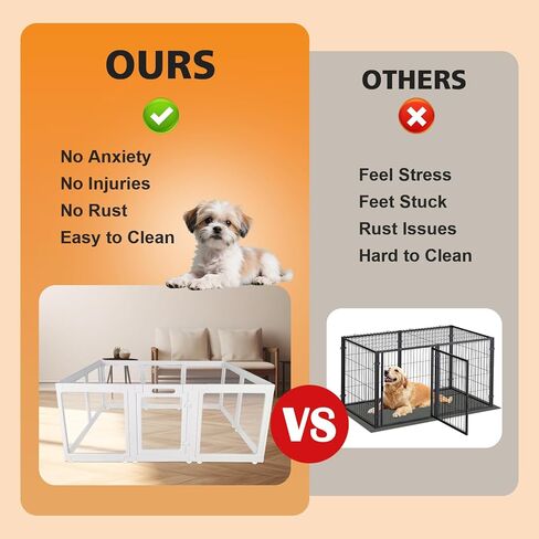 Clear Acrylic Plastic Dog Playpen with Door, 23.6"H Transparent DIY Puppy Cat Pet Play Pen, Modular Fence for Dog, Cat, Pig, Rabbit, Ferret, Easy Assemble Dog House Crate Kennel Whelping Cage in Kuwait