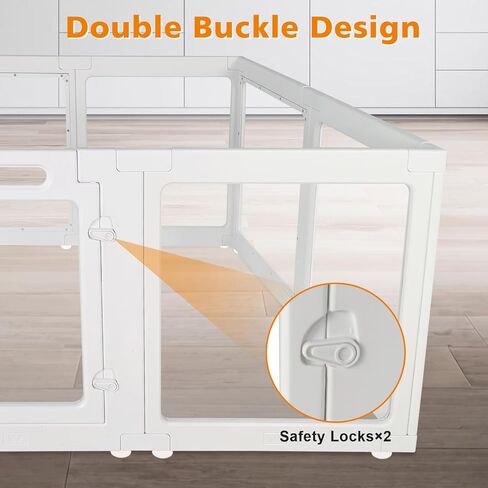 Clear Acrylic Plastic Dog Playpen with Door, 23.6"H Transparent DIY Puppy Cat Pet Play Pen, Modular Fence for Dog, Cat, Pig, Rabbit, Ferret, Easy Assemble Dog House Crate Kennel Whelping Cage in Kuwait