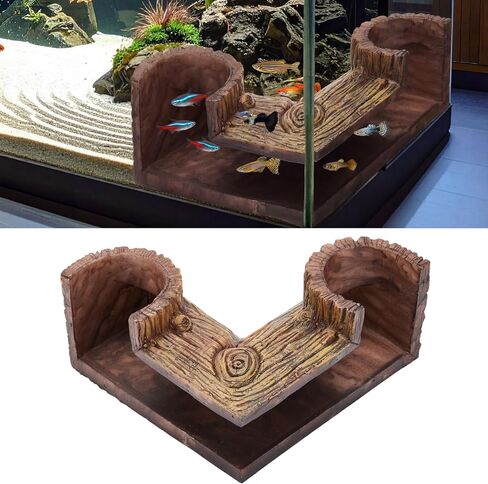 1 Pc Aquarium Underground Tunnel Cave Wood Like, 5.1 x 2 x 2.7 Inch Fish Hideout for Aquarium, Decoration for Guppy, Corydoras Catfish, Loaches, Corydora Catfish Bettas Pleco and Shrimps in Saudi Arabia