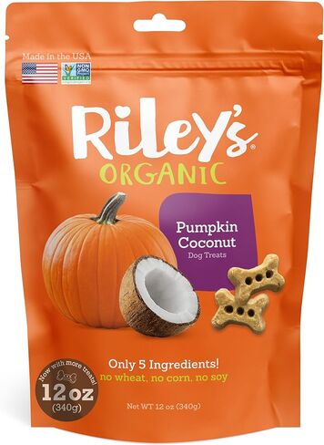 Riley's Dog Biscuits - Organic & Crunchy Small Dog Treats for Training and Reward - All Natural Bone Biscuits Made in USA - 12oz, Peanut Butter in Kuwait