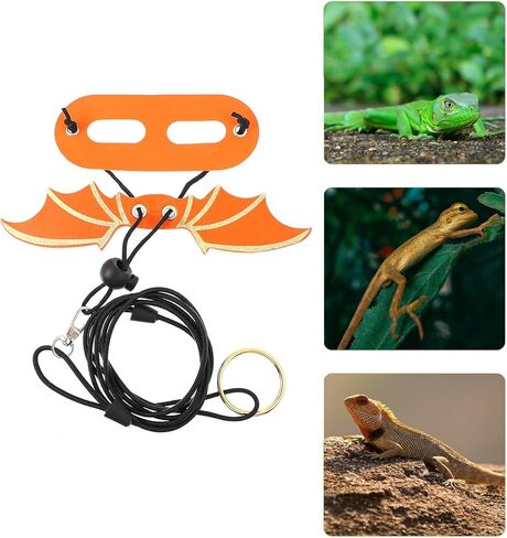 5pcs Reptile Harness Leash Set with Colorful Wings, Adjustable Lizard Harness Leash for Bearded Dragon and Small Pets, Outdoor Walking Traction Rope for Reptile Travel in Kuwait