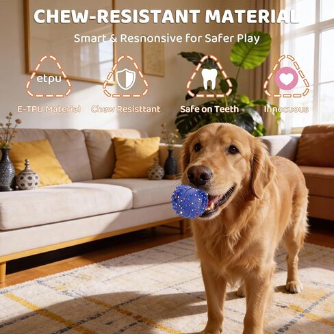 Dog Balls with Bell, Indestructible Dog Toy Ball for Aggressive Chewers, Durable High Elasticity Interactive Ball for Training Dog Catch and Fetch, Large Medium Small Dog (3in, Blue) in Kuwait