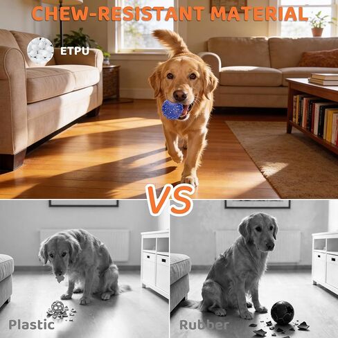 Dog Balls with Bell, Indestructible Dog Toy Ball for Aggressive Chewers, Durable High Elasticity Interactive Ball for Training Dog Catch and Fetch, Large Medium Small Dog (3in, Blue) in Kuwait