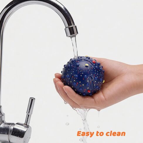 Dog Balls with Bell, Indestructible Dog Toy Ball for Aggressive Chewers, Durable High Elasticity Interactive Ball for Training Dog Catch and Fetch, Large Medium Small Dog (3in, Blue) in Kuwait