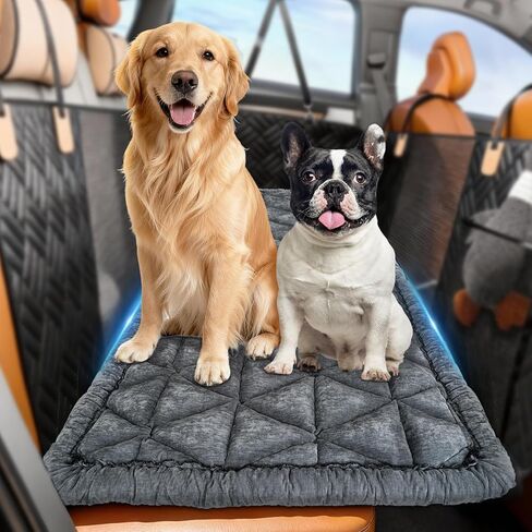 Backseat Pet Bed Mat, Non-Slip Dog Seat Cover with Scratch-Resistant Padding, Dog Bed for Cars, Trucks & SUVs, Universal Fit for Backseat Extenders (Gray) in Saudi Arabia