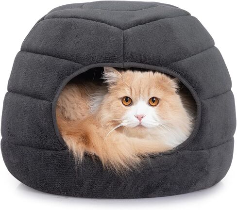 Hollypet Cat Bed Self-Warming Kitty Cave Hut House Nest Pet Sleeping Bed for Indoor Cats, Yellow, Pineapple Cave in Saudi Arabia