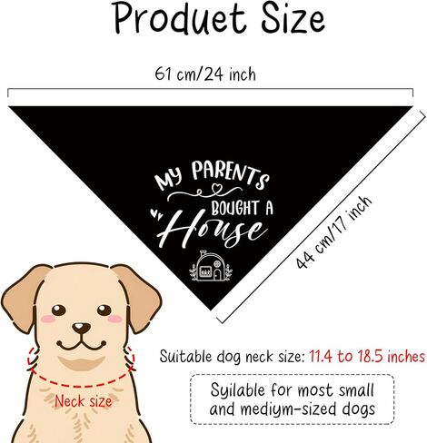 My Parents Bought a House New Homeowner Dog Bandana Adjustable Pet Scarf for Large Medium Small Dogs New Home Housewarming Gifts Photo Prop Accessories for Pet Owners in Kuwait