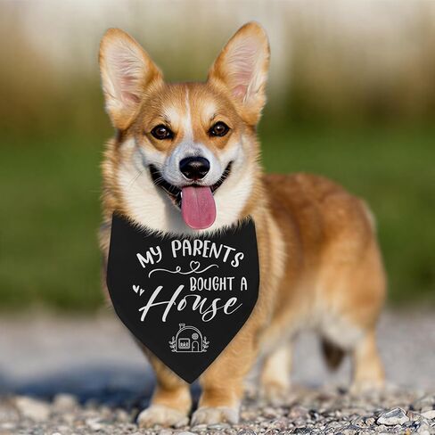 My Parents Bought a House New Homeowner Dog Bandana Adjustable Pet Scarf for Large Medium Small Dogs New Home Housewarming Gifts Photo Prop Accessories for Pet Owners in Kuwait