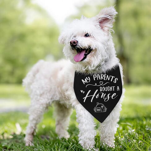My Parents Bought a House New Homeowner Dog Bandana Adjustable Pet Scarf for Large Medium Small Dogs New Home Housewarming Gifts Photo Prop Accessories for Pet Owners in Kuwait