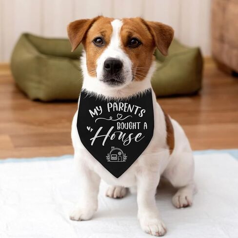 My Parents Bought a House New Homeowner Dog Bandana Adjustable Pet Scarf for Large Medium Small Dogs New Home Housewarming Gifts Photo Prop Accessories for Pet Owners in Kuwait