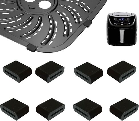 HIKEurt 8PCS Air Fryer Rubber Bumpers for PowerXL Vortex Pro 8QT 4QT 6QT Air Fryers, Upgraded Air Fryer Silicone Rubber Tabs Pads Feet Sides Parts Stoppers Tips for PowerXL Air Fryer, Detachable in Kuwait