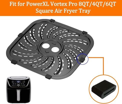 HIKEurt 8PCS Air Fryer Rubber Bumpers for PowerXL Vortex Pro 8QT 4QT 6QT Air Fryers, Upgraded Air Fryer Silicone Rubber Tabs Pads Feet Sides Parts Stoppers Tips for PowerXL Air Fryer, Detachable in Kuwait