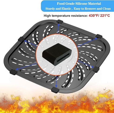 HIKEurt 8PCS Air Fryer Rubber Bumpers for PowerXL Vortex Pro 8QT 4QT 6QT Air Fryers, Upgraded Air Fryer Silicone Rubber Tabs Pads Feet Sides Parts Stoppers Tips for PowerXL Air Fryer, Detachable in Kuwait