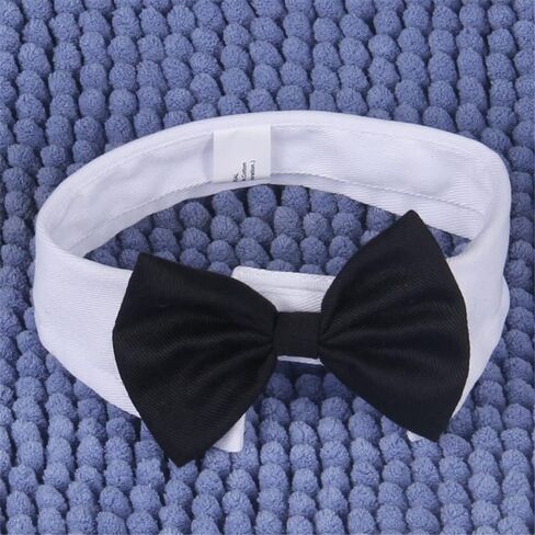 Black Large Size Dog Bow Tie Basic Collars,Grooming Accessories Kitten Adjustable Formal Suit for Puppy Pet in Kuwait