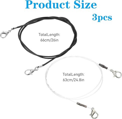 Molain 3 Pcs Cat Wand Toy Replacement Strings, 25 Inch Long Cat Toy String Cat Toy Wire with Lobster Clasps for All Lures Cats Stick in Kuwait