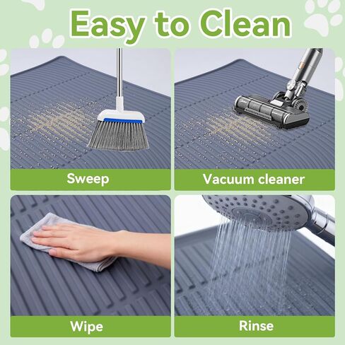 Cat Litter Mat,34" x22" Silicone Cat Mat for Litter Box, Soft Kitty Litter Trapping Mats for Scatter Control,Easy Cleaning& Waterproof Cat Litter Pads in Kuwait