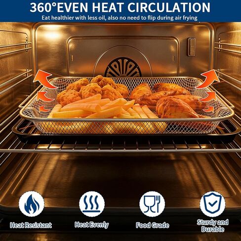 Toast Oven Air Fryer Basket with Tray for GE Appliances, 15" x 12" Replacement Accessories Grill Rack Tray for GE Range & Wall Oven PM48X120 Air Frying Crispy Baking Roasting, Dishwasher Safe in Kuwait