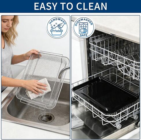 Toast Oven Air Fryer Basket with Tray for GE Appliances, 15" x 12" Replacement Accessories Grill Rack Tray for GE Range & Wall Oven PM48X120 Air Frying Crispy Baking Roasting, Dishwasher Safe in Kuwait