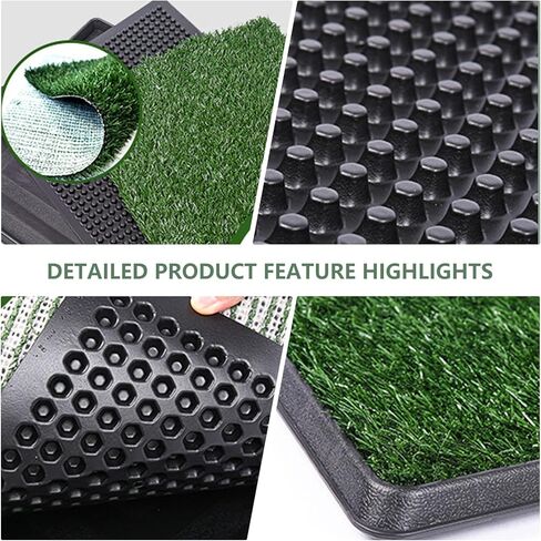Dog Grass Pee Pad with Tray, 3-Layer Reusable & Washable Potty Training Pad, Artificial Turf for Indoor Outdoor Use, for Small & Medium Dogs (30 x 20 Inch) in Kuwait