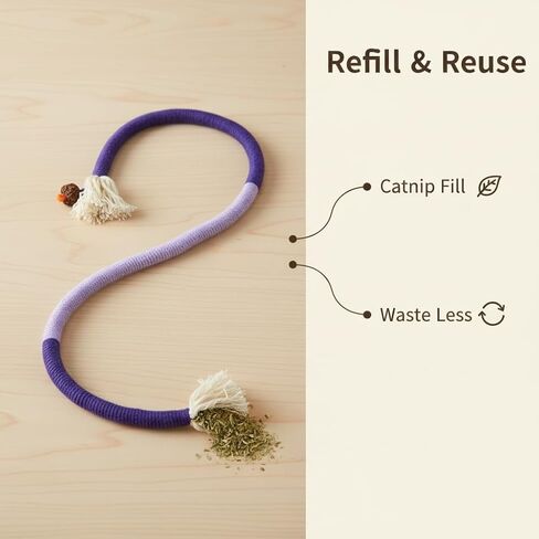 Cat Chew Rope Durable Safe : 3Pcs Natural Organic Cotton Kitten Teething Toy for Indoor Cats, Catnip-Infused Chew Toys for Interactive Boredom Relief & Teeth Cleaning in Kuwait
