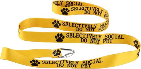 Funny Dog Leash Selectively Social Do Not Pet Dog Leash Walking Training Dog Leashes Dog Owner Pet Lover Gift (Selectively Social Do Not Pet-YE) in Kuwait