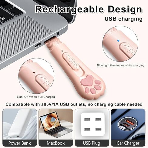 لعبة خفيفة تفاعلية للقطط من وولفرونت للقطط الداخلية، لعبة مطاردة USB قابلة لإعادة الشحن مع 5 أنماط قابلة للتعديل و3 أوضاع، لعبة تمرين القطط المحمولة للقطط المملة، وردي in Kuwait