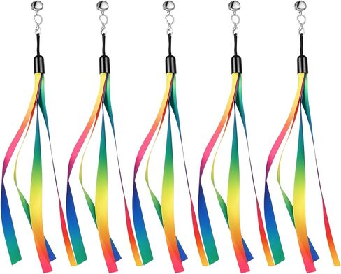 5Pcs Cat Wand Toys Refills, Cat Wand Replacement with Bells, Colorful Wand Attachments for Exercise and Play, Durable and Safe Cat Toy for Most Cats, Kittens in Kuwait