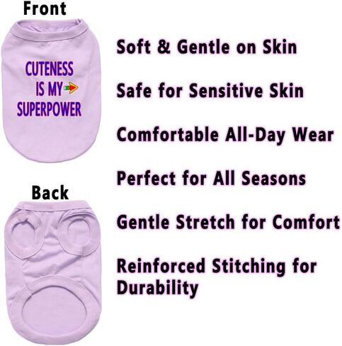 Doggy Purple Dress Shirt Rabbit Costume Bunny Apparel Sun Protection Clothes for Small Dogs Cats Puppies Bunnies Rabbits Cotton Tank Top Apparel (Neck Girth 10.24'') in Kuwait