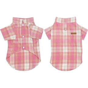 Small pet Plaid Shirt, Retro British Design Style, Suitable for Small Dogs and Cats, Soft and Breathable Daily Home wear in Kuwait