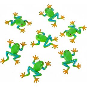 Chalyna 3 Pieces Frog Toys Rubber Frogs for Kids Realistic Amphibian Figurines Simulation Animal Model Soft Stretchy Spoof Vent Stress Toy Animal Party Decor Passover for Relief Passover Gifts in Kuwait