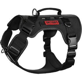 OneTigris No Pull Tactical Dog Harness for Medium Dogs, Reflective K9 Working Easy Control Vest with Hook & Loop Panels, Adjustable Dog Vest Harness for Walking Hiking Training in Kuwait